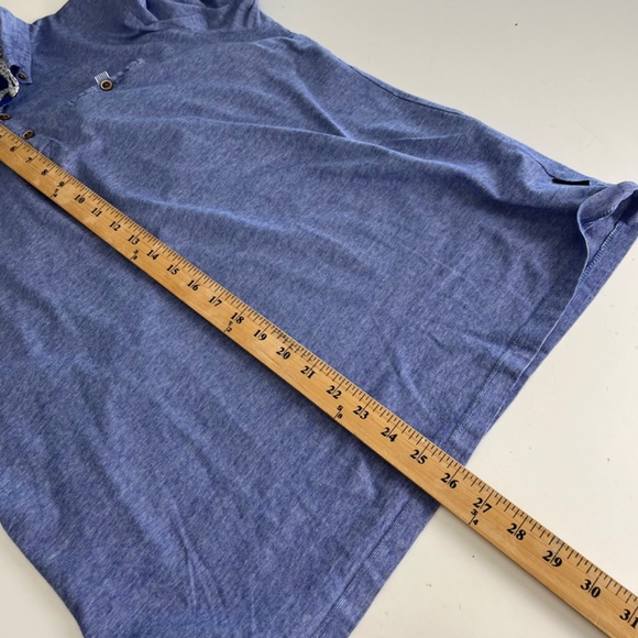Ted Baker London Sky Blue Fine Stripped Collard Pocket Polo Shirt Mens Size 5 - Picture 7 of 7